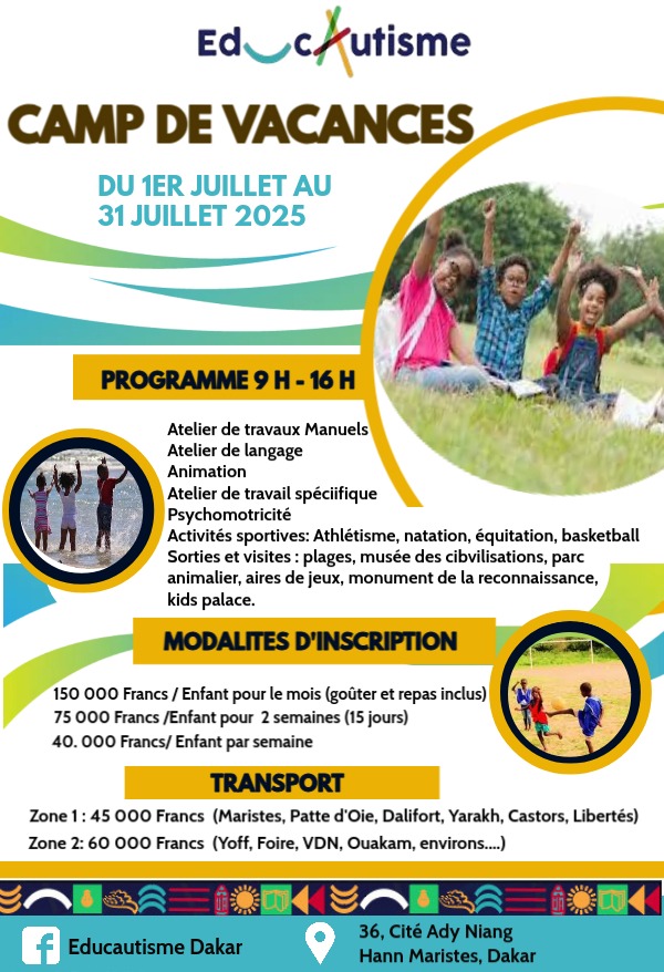 Affiche pour le Camp de Vacances 2025 
